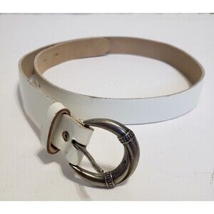 White Belt Silver Buckle Woman 34 inches Unbranded Imperfect